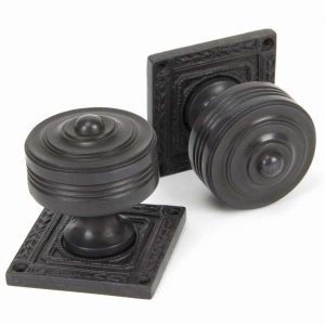 From the Anvil Aged Bronze Tewkesbury Square Mortice Knob Set - 90293