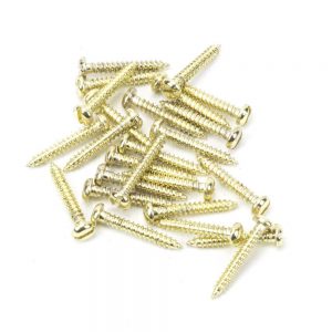 From the Anvil Polished Brass SS 4x?" Round Head Screws (25) - 91256