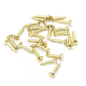 From the Anvil Polished Brass SS 8x?" Countersunk Raised Head Screws (25) - 91266