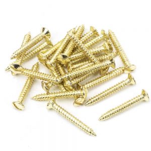 From the Anvil Polished Brass SS 8x1?" Countersunk Raised Head Screws (25) - 91268