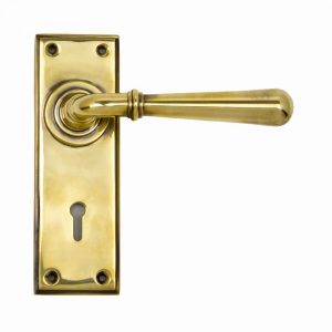 From the Anvil Aged Brass Newbury Lever Lock Set - 91414