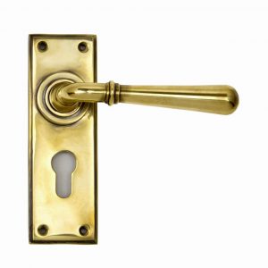 From the Anvil Aged Brass Newbury Lever Euro Set - 91417