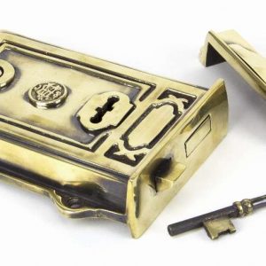 From the Anvil Aged Brass Davenport Rim Lock - 91528
