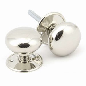 From the Anvil Polished Nickel 57mm Mushroom Mortice/Rim Knob Set - 91530