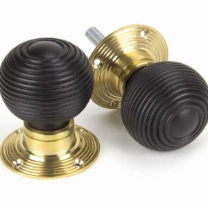 From the Anvil Ebony and PB Cottage Mortice/Rim Knob Set - Small - 91762