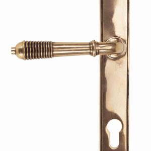 From the Anvil Polished Bronze Reeded Slimline Lever Espag. Lock - 91912