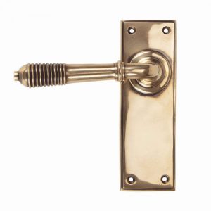 From the Anvil Polished Bronze Reeded Lever Latch Set - 91914