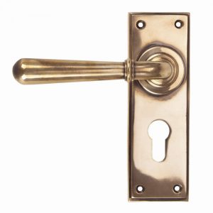 From the Anvil Polished Bronze Newbury Lever Euro Set - 91922