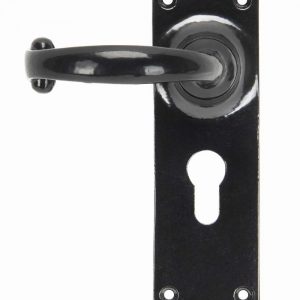 From the Anvil Black Cottage Lever Euro Lock Set - 91966