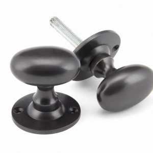 From the Anvil Aged Bronze Oval Mortice/Rim Knob Set - 91976