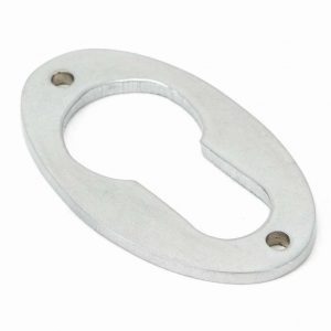 From the Anvil Satin Chrome Oval Euro Escutcheon - 91986