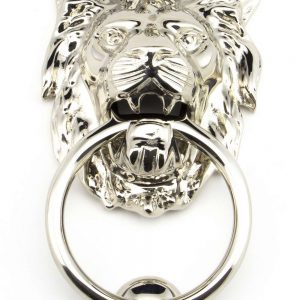 From the Anvil Polished Nickel Lion Head Knocker - 91997