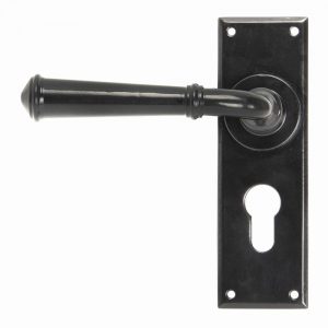 From the Anvil Black Regency Lever Euro Lock Set - 92060