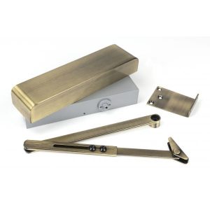 From The Anvil 2-5 Door Closer & Cover Aged Brass
