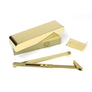 From The Anvil 2-5 Door Closer & Cover Polished Brass