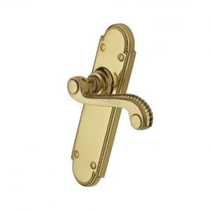 Heritage Brass Ambassador Satin Brass Door Handles on Backplate