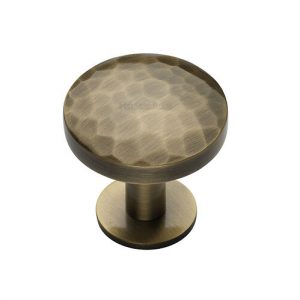 Heritage Brass C3876 Round Hammered Cabinet Knob With Rose