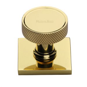 Heritage Brass SQ4648 Florence Knurled Cabinet Knob With Square Backplate