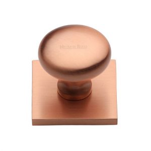 Heritage Brass SQ113 Victorian Round Cabinet Knob With Square Backplate