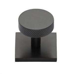 Heritage Brass SQ3884 Disc Knurled Cabinet Knob Square Backplate