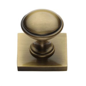 Heritage Brass SQ3950 Domed Cabinet Knob With Square Backplate