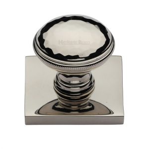 Heritage Brass SQ4545 Diamond Cut Cabinet Knob With Square Backplate