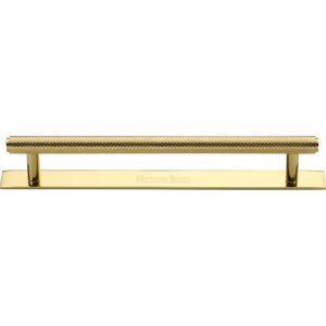 Heritage Brass PL4458 Knurled Cabinet Pull Handle with Plate