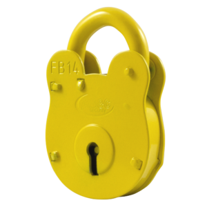 ASEC FB14 4 Lever Yellow Old English Padlock
