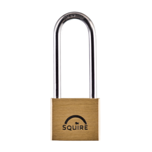 SQUIRE Lion Brass Long Shackle Padlock with Stainless Steel Shackle - 40mm