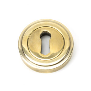 From the Anvil - Aged Brass Round Escutcheon (Art Deco) - 45684