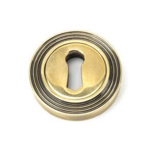 From the Anvil - Aged Brass Round Escutcheon (Beehive) - 45685