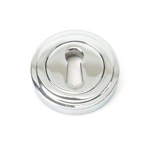 From the Anvil - Polished Chrome Round Escutcheon (Art Deco) - 45688