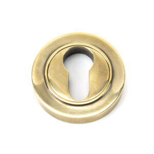 From the Anvil - Aged Brass Round Euro Escutcheon (Plain) - 45707