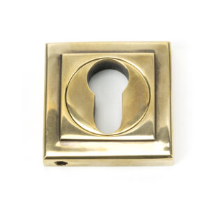 From the Anvil - Aged Brass Round Euro Escutcheon (Square) - 45710