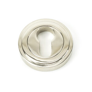 From the Anvil - Polished Nickel Round Euro Escutcheon (Art Deco) - 45716