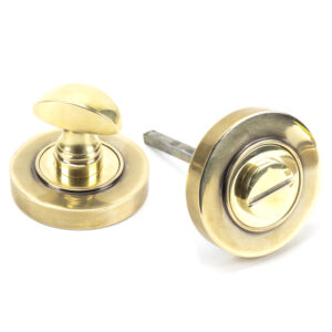From the Anvil - Aged Brass Round Thumbturn Set (Plain) - 45731