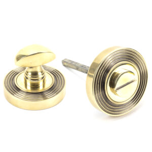 From the Anvil - Aged Brass Round Thumbturn Set (Beehive) - 45733