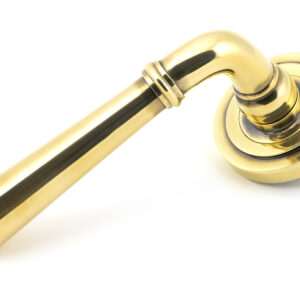 From the Anvil - Aged Brass Newbury Lever on Rose Set (Art Deco) - 45756