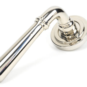 From the Anvil - Polished Nickel Newbury Lever on Rose Set (Art Deco) - 46058