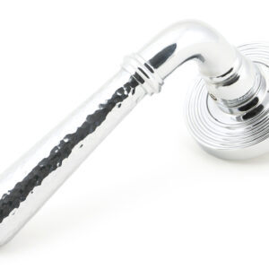 From the Anvil - Pol. Chrome Hammered Newbury Lever on Rose Set (Beehive) - 46075