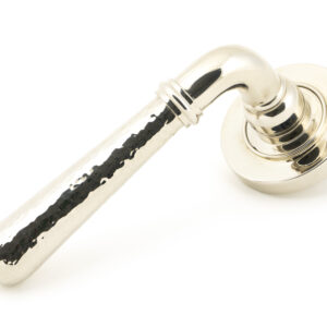 From the Anvil - Pol. Nickel Hammered Newbury Lever on Rose Set (Plain) - 46077