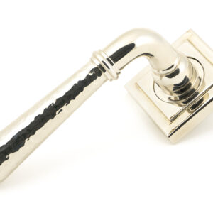 From the Anvil - Pol. Nickel Hammered Newbury Lever on Rose Set (Square) - 46080
