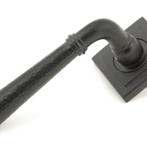 From the Anvil - Aged Bronze Hammered Newbury Lever on Rose Set (Square) - 46084