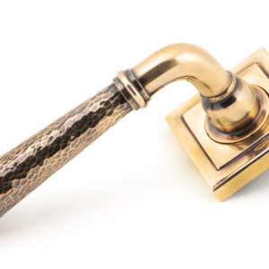 From the Anvil - Pol. Bronze Hammered Newbury Lever on Rose Set (Square) - 46088