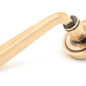 From the Anvil - Polished Bronze Avon Round Lever on Rose Set (Art Deco) - 46094