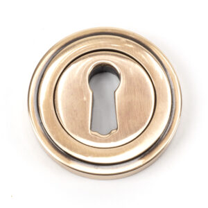 From the Anvil - Polished Bronze Round Escutcheon (Art Deco) - 46118