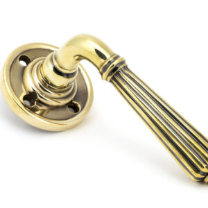 From the Anvil - Aged Brass Hinton Lever on Rose Set - Unsprung - 50081