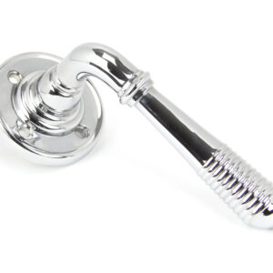 From the Anvil - Polished Chrome Reeded Lever on Rose Set - Unsprung - 50088