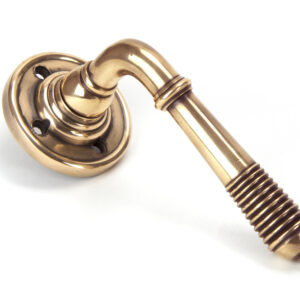 From the Anvil - Polished Bronze Reeded Lever on Rose Set - Unsprung - 50090