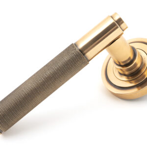 From the Anvil - Polished Bronze Brompton Lever on Rose Set (Art Deco) - Unsprung - 50104